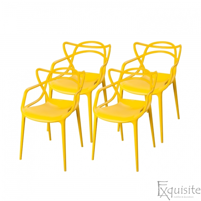 Scaun bucatarie, set 4 scaune, design Masters, galben1