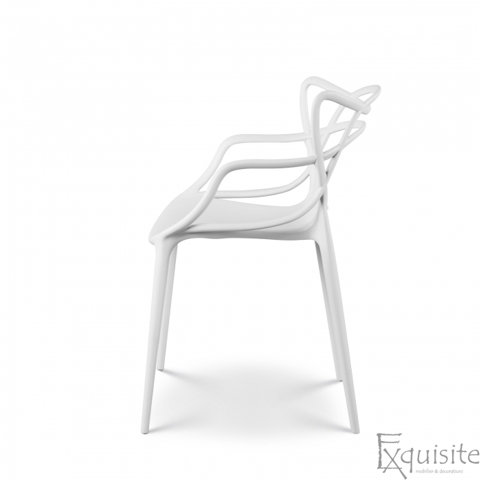 Scaun pentru terasa, alb, design Masters Set 4 Scaune, EX0913