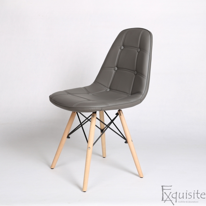 Scaun tapitat alb cu piele ecologica - Set 2 scaune2