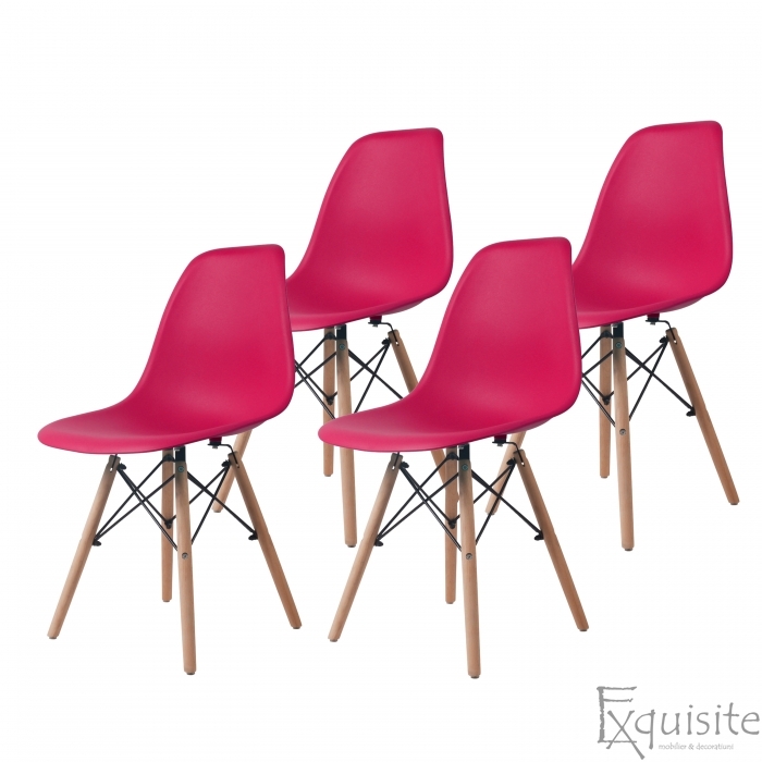 Scaune de bucatarie cu picioare din lemn - Set 4 scaune 1