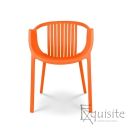 Scaun portocaliu pentru exterior sau interior, integral din plastic