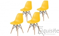 Scaune de bucatarie cu picioare din lemn - Set 4 scaune 