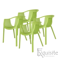 Scaune moderne pentru terasa, design Luigi - Set 4 scaune verzi