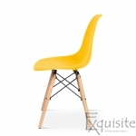 Scaun galben cu picioare din lemn, Scaun replica Eames2