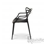Scaun negru din plastic pentru bucatarie sau exterior, design Masters2