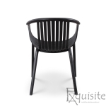 Scaun negru din plastic pentru terasa, scaun stivuibil - Set 4 scaune negre4
