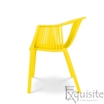 Scaun pentru exterior din plastic, scaun solid - Set 4 scaune galbene2