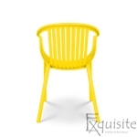 Scaun pentru exterior din plastic, scaun solid - Set 4 scaune galbene3