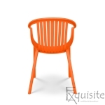 Scaun portocaliu pentru exterior sau interior, integral din plastic3