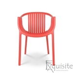 Scaun rosu din plastic solid pentru terasa0