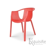 Scaun rosu din plastic solid pentru terasa1