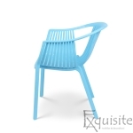 Scaun solid integral din plastic pentru terasa - Set 4 scaune albastre4