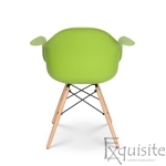 Scaun verde cu brate din polipropilena si picioare din lemn4