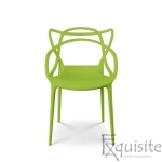 Scaun verde din plastic rezistent pentru terasa sau interior0
