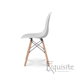 Scaune de bucatarie - Set 4 bucati - design modern cu picioare din lemn, EX071, alb 2