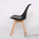 Scaun negru, sezut din piele ecologica, Set 4 scaune3