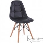 Scaune din piele ecologica, negru, Set 2 scaune0