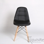 Scaune din piele ecologica, negru, Set 2 scaune1