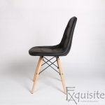 Scaune din piele ecologica, negru, Set 2 scaune2