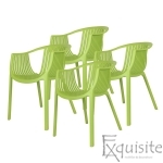 Scaune moderne pentru terasa, design Luigi - Set 4 scaune verzi0