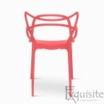 Scaune terasa rosii din plastic, design Masters - set 4 scaune3