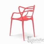 Scaune terasa rosii din plastic, design Masters - set 4 scaune5